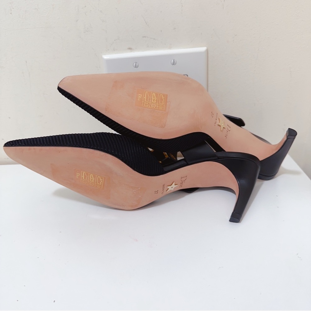 CHRISTIAN DIOR Technical Fabric Calfskin D-Dior Heeled Mule - Picture 10 of 11